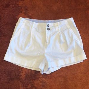 High Waisted White Shorts